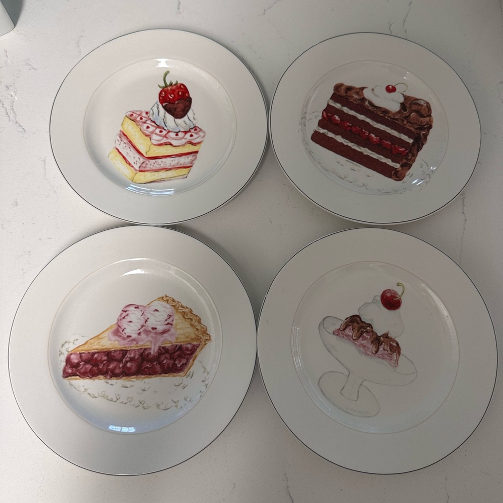 Elegant Dessert Plate Set - White